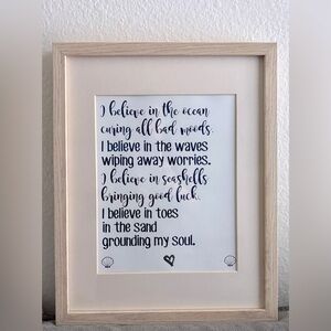 Framed Ocean-Inspired Quote Art 🏝️☀️🐚🦪